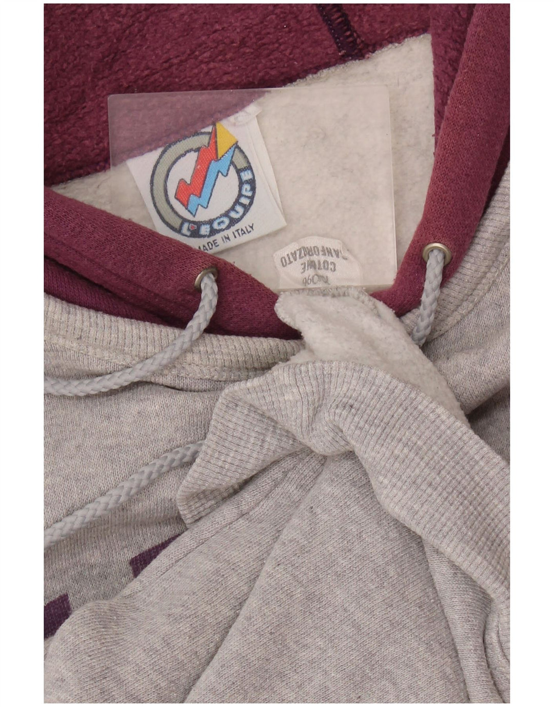 L'Equipe Женский джемпер свободного кроя с капюшоном UK 20 2XL Серый хлопок