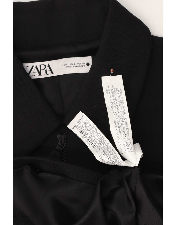 Женский пиджак оверсайз Zara UK 16, большой черный полиэстер