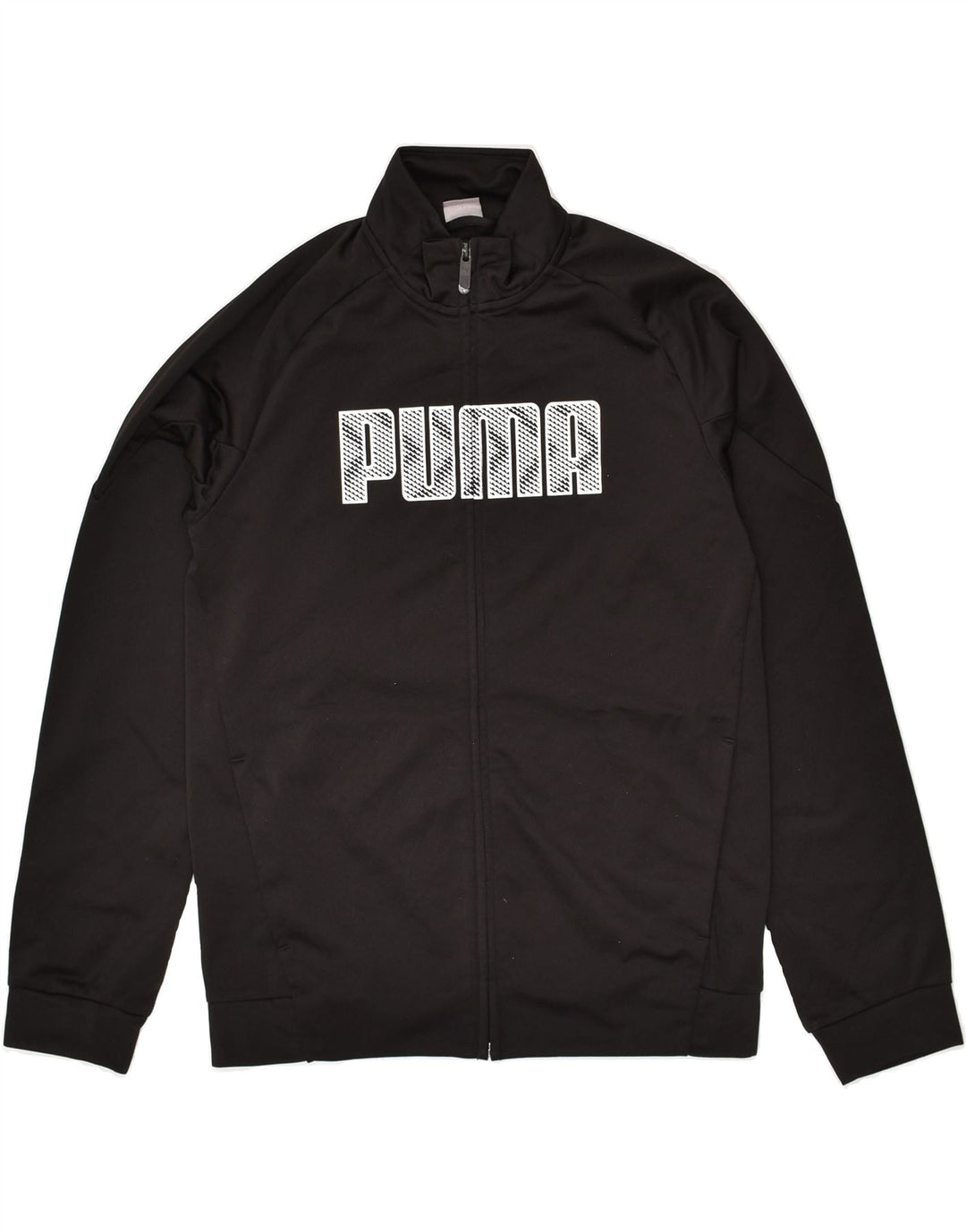 PUMA Boys Graphic Tracksuit Top Jacket 13-14 Years Black Polyester | Vintage Puma | Thrift | Second-Hand Puma | Used Clothing | Messina Hembry 