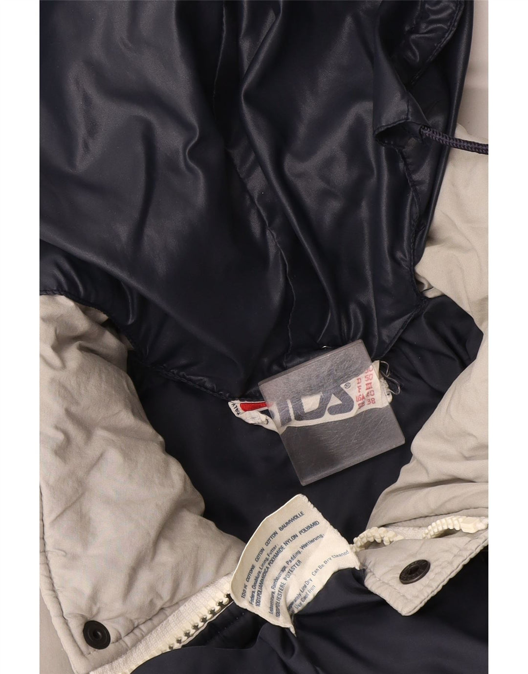 Мужская стеганая куртка Fila с капюшоном UK 38 Средне-серый хлопок