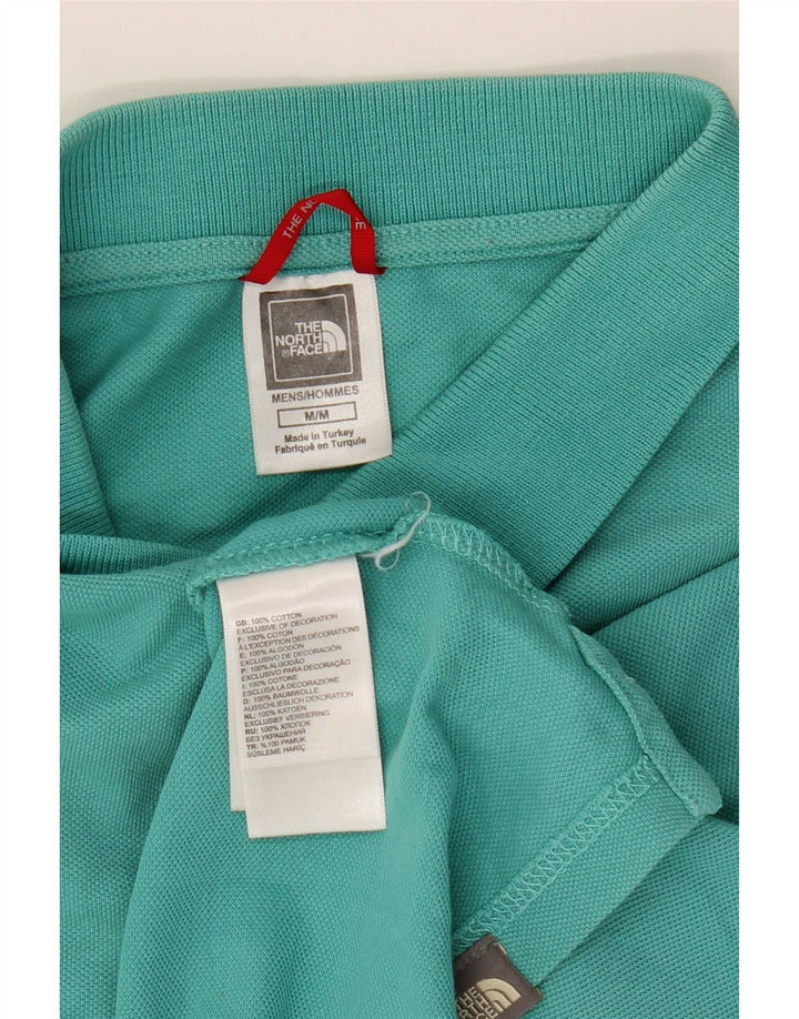 Мужская рубашка поло The North Face, хлопок, средний бирюзовый цвет