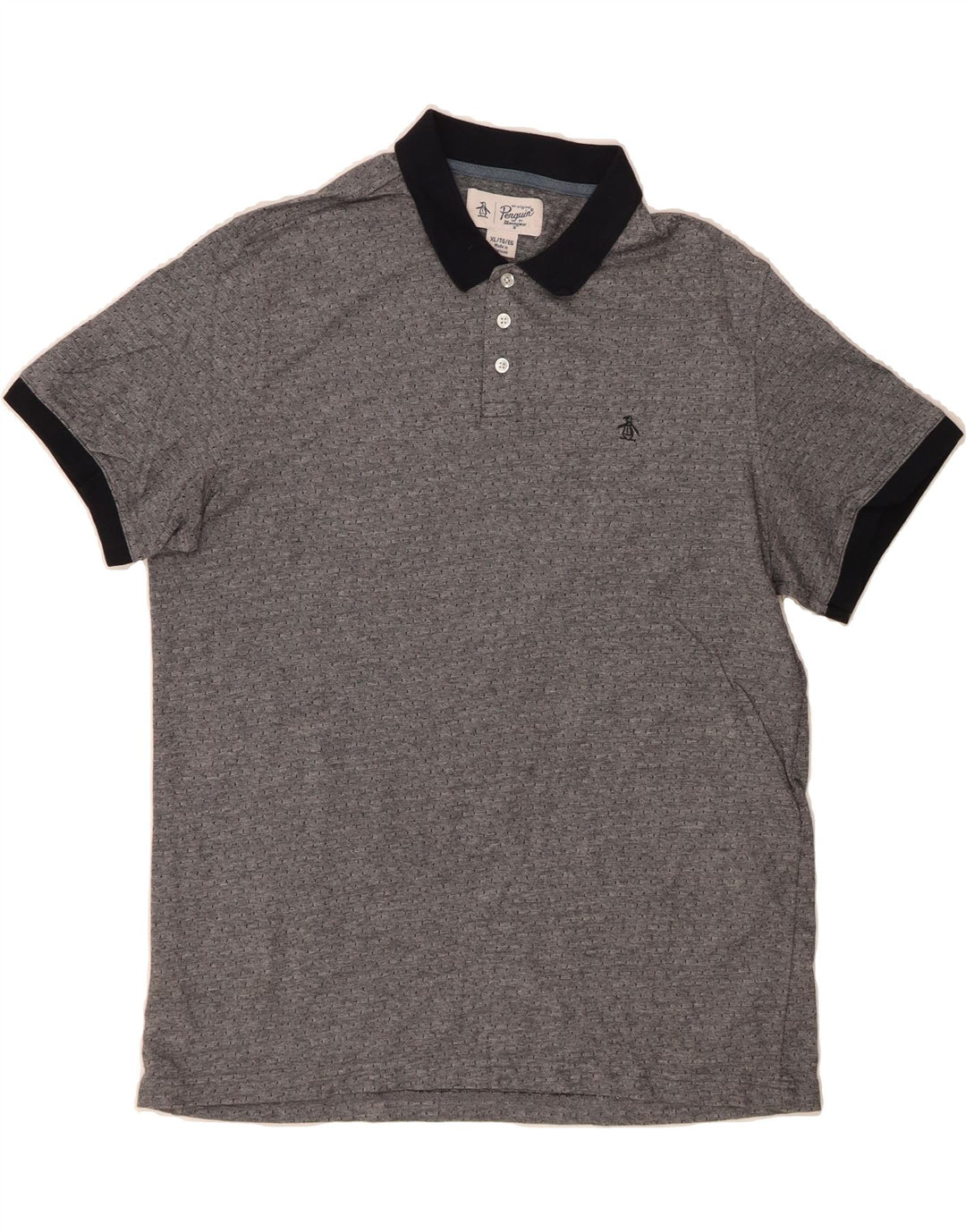 PENGUIN Mens Polo Shirt XL Grey Cotton Vintage Penguin and Second-Hand Penguin from Messina Hembry 