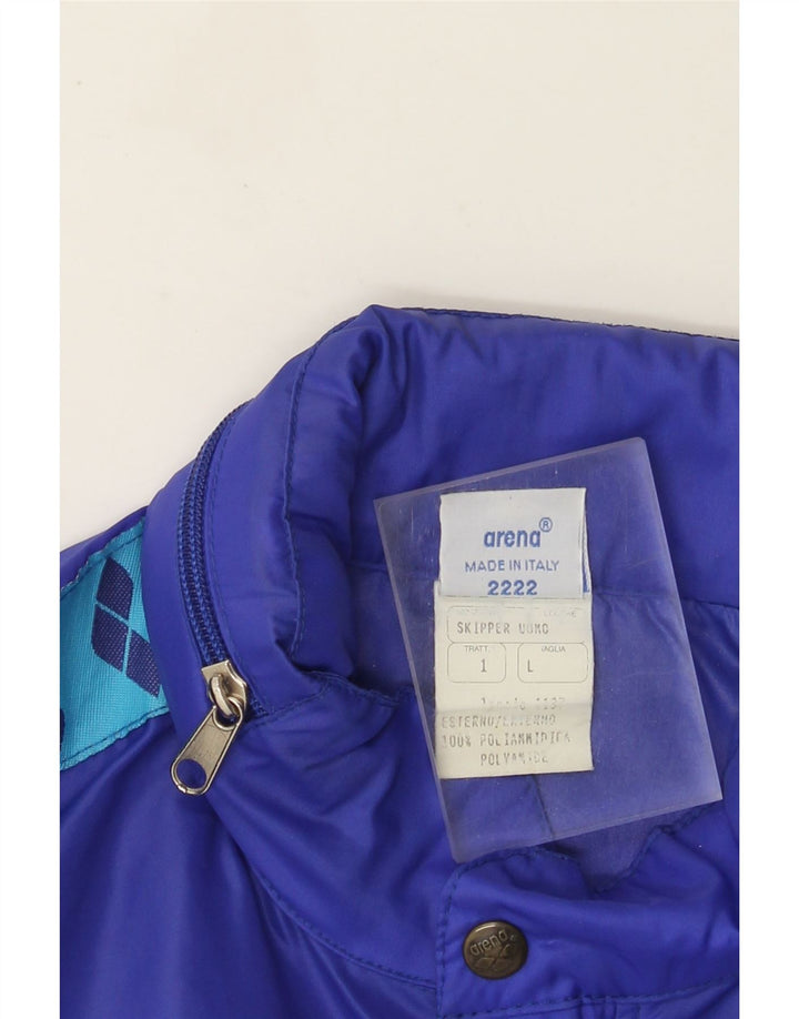 Мужская дождевик Arena с капюшоном и графическим рисунком UK 40, большой синий полиамид