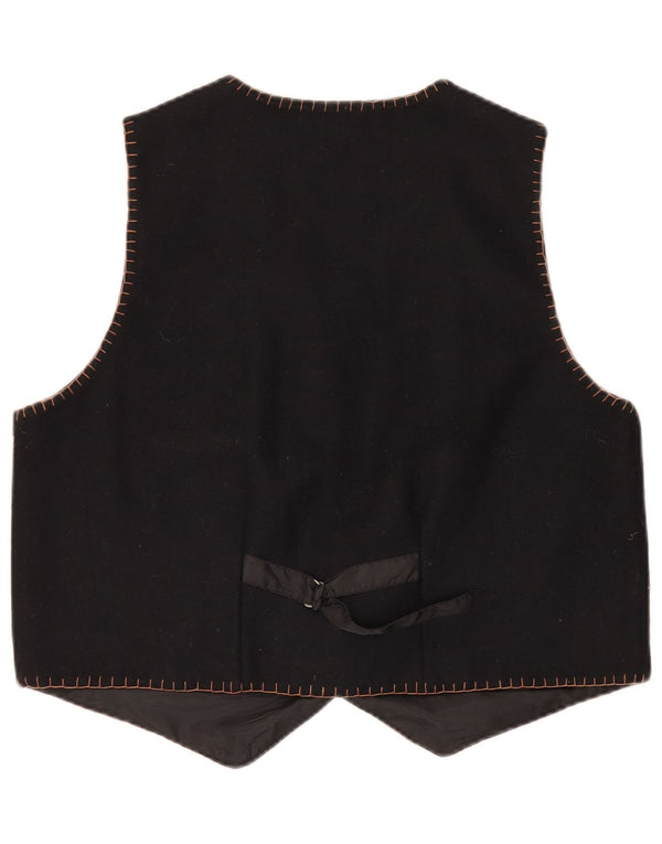 ВИНТАЖНЫЙ женский жилет UK 18 XL, серый шерстяной цвет с цветными блоками