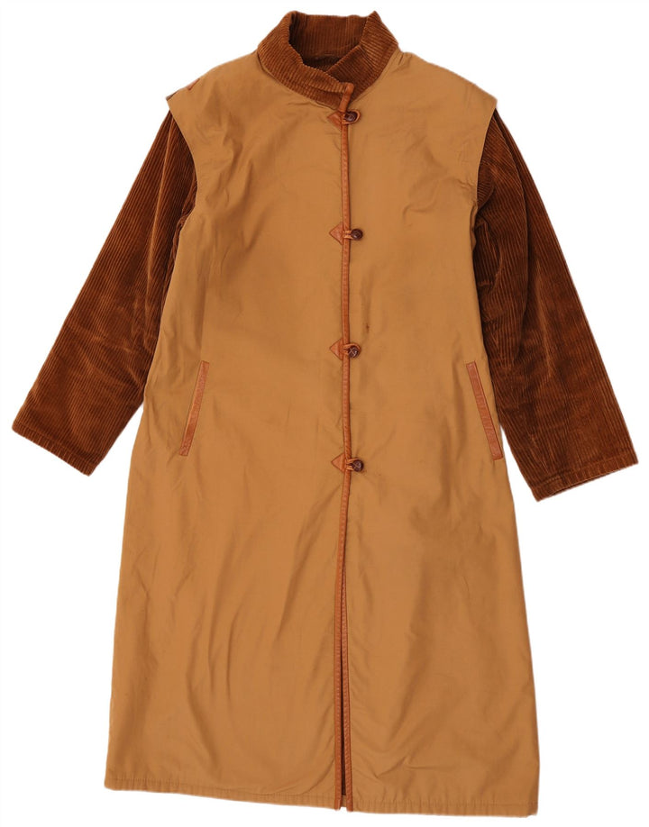 Винтажное женское пальто UK 16, большое коричневое цветное блокнот