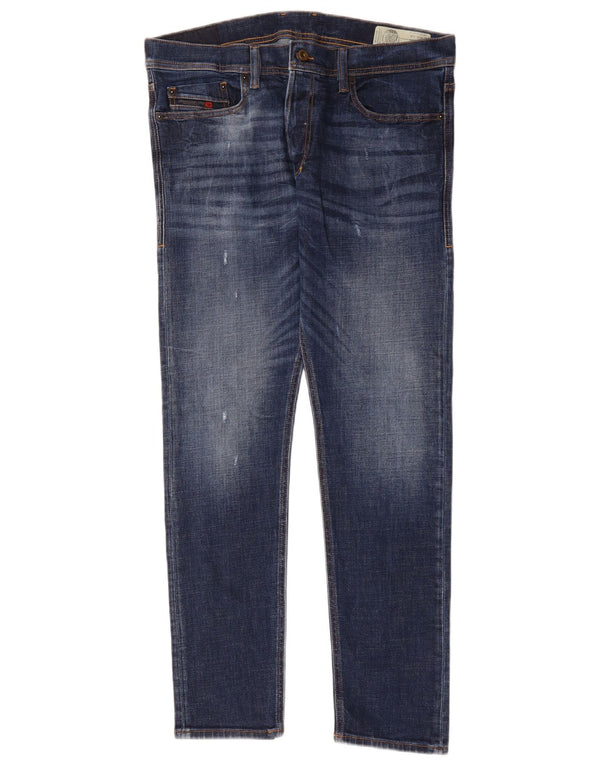 Мужские потертые узкие джинсы DIESEL Tepphar W34 L30, синий хлопок