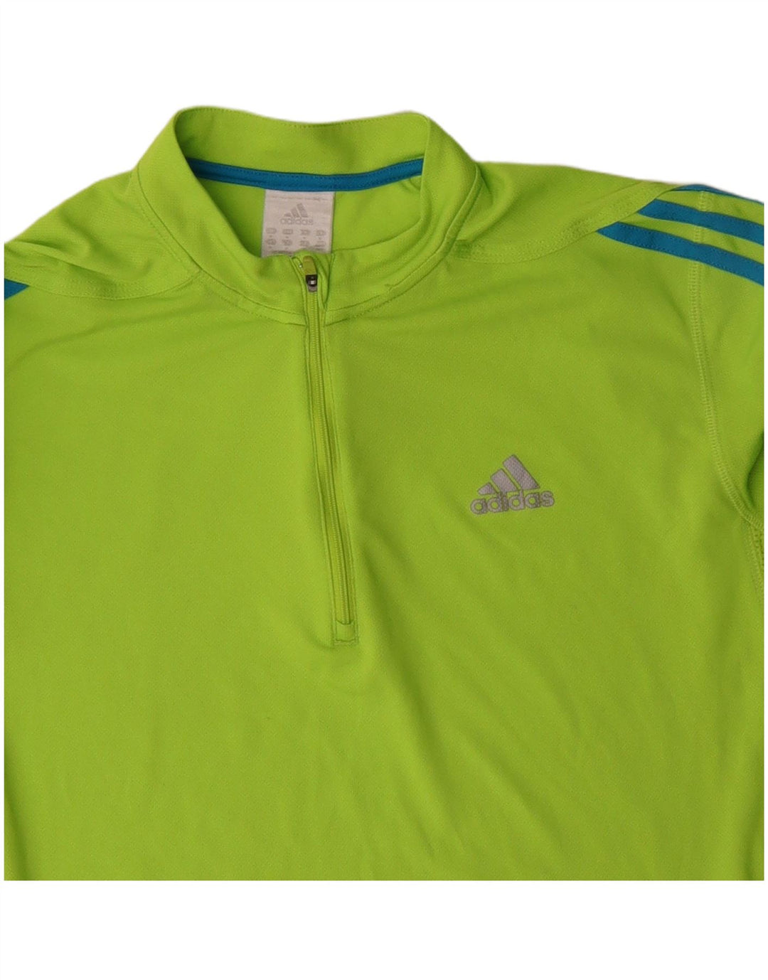 Мужской пуловер ADIDAS с воротником на молнии, спортивный костюм, средний зеленый полиэстер