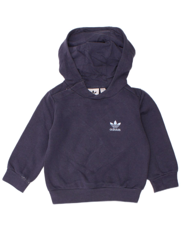 Джемпер с капюшоном Adidas для маленьких мальчиков 9-12 месяцев, темно-синий, хлопок