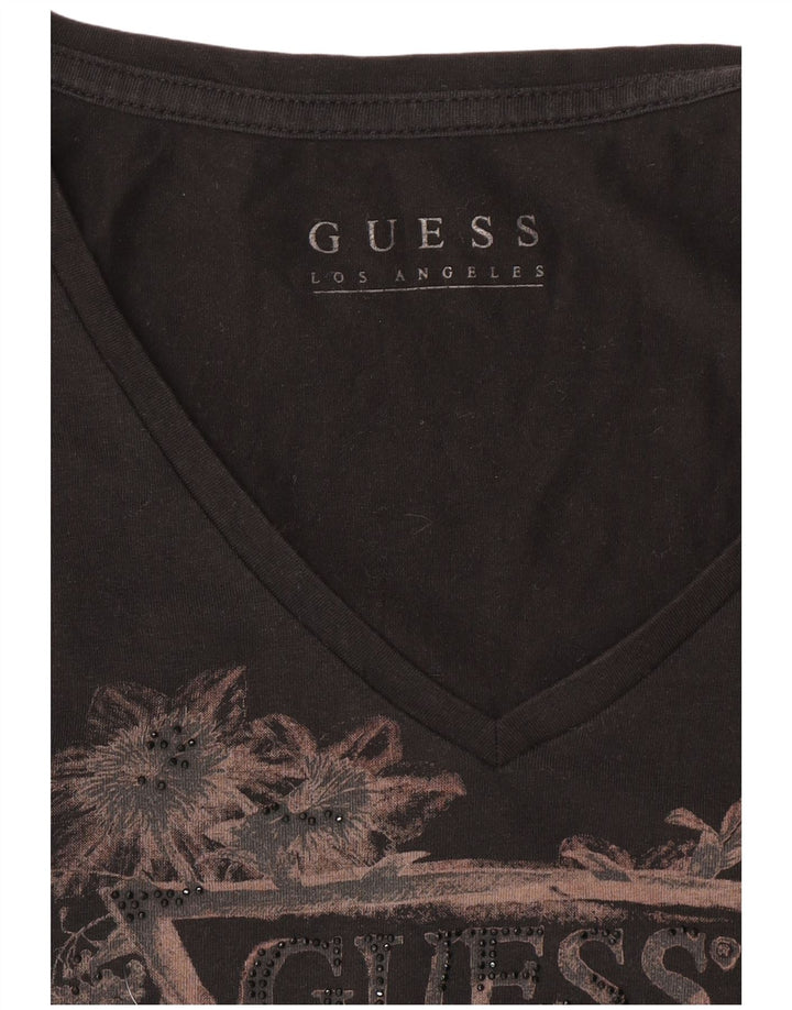 Guess Женская футболка с рисунком Top UK 12 Medium Black