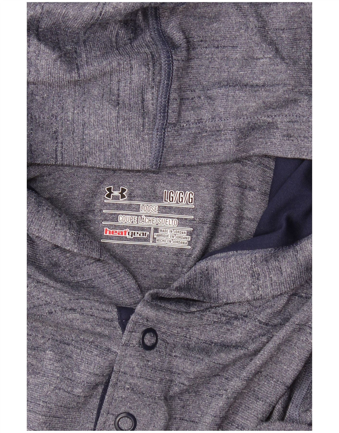 Мужской топ с капюшоном UNDER ARMOR Heat Gear, длинный рукав, большой, темно-синий, в крапинку