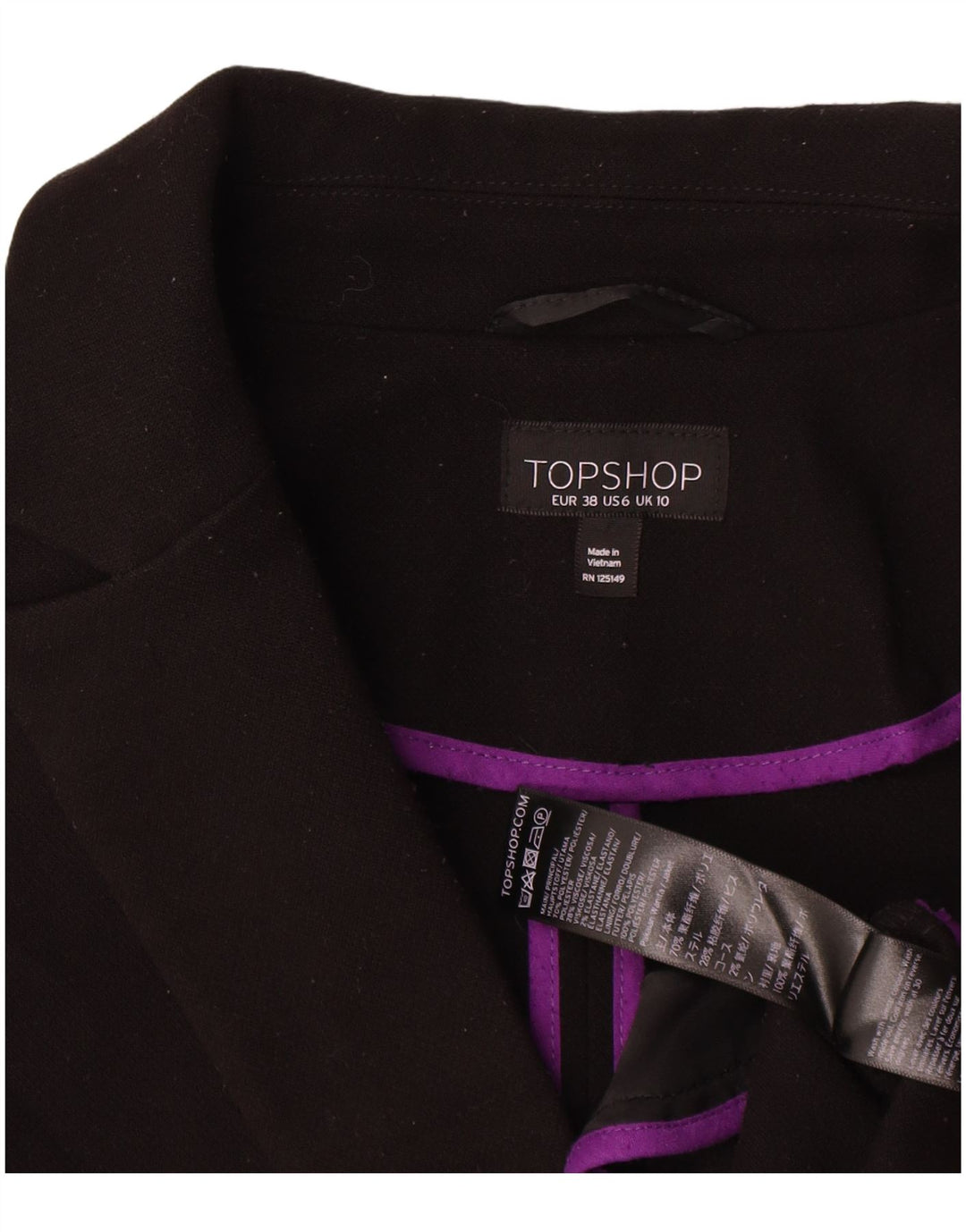 Женское пальто оверсайз Topshop UK 10, маленькое черное полиэстер