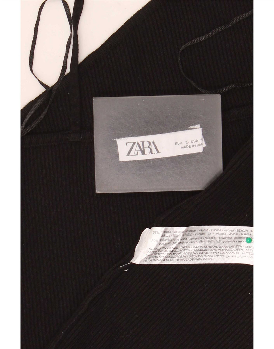 Женский укороченный топ Zara UK 10, маленький черный, вискоза