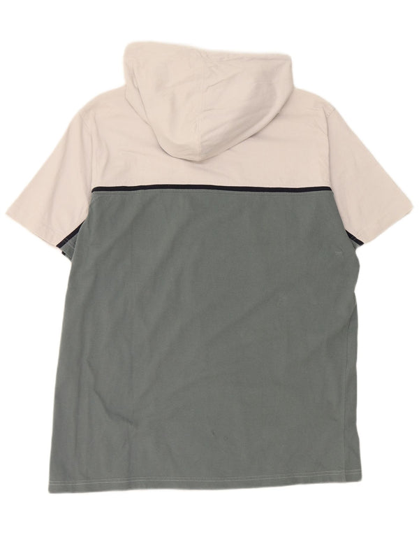 Мужская футболка CHAMPION с капюшоном на молнии, топ 2XL, белый хлопок с цветными блоками