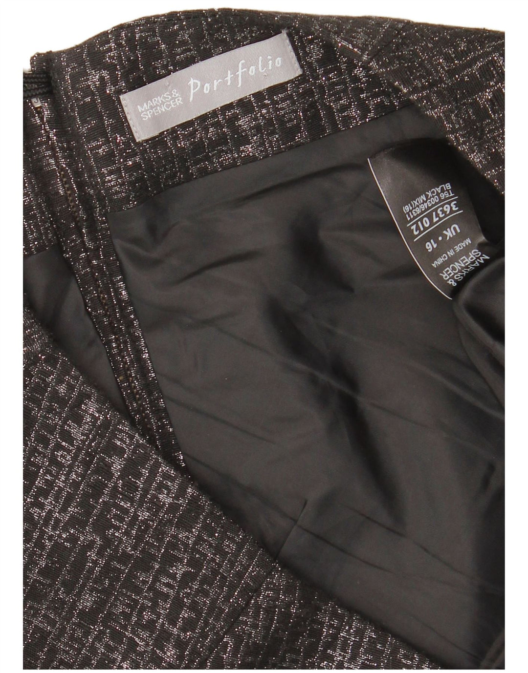 MARKS & SPENCER Womens Pencil Skirt UK 16 Large W36  Black