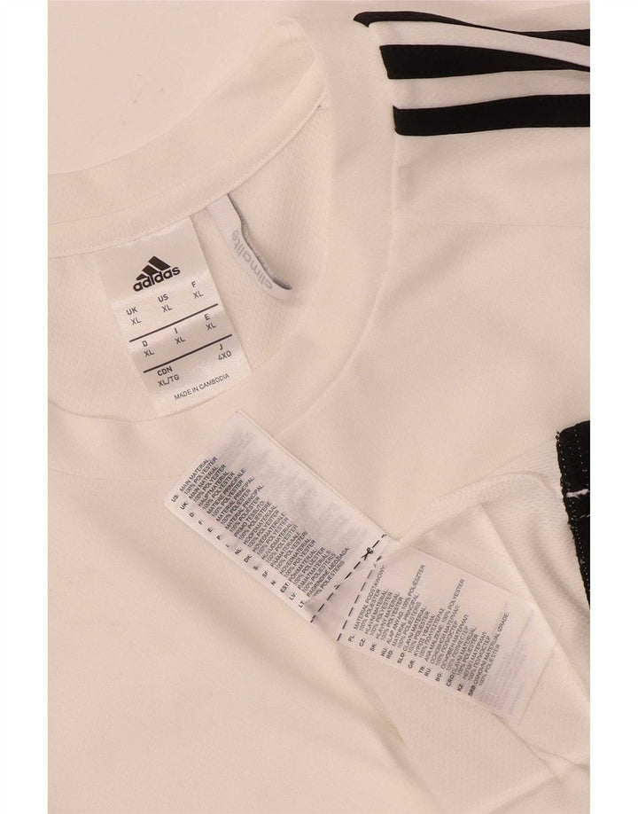 Adidas Мужская футболка Climalite Top XL Белый Полиэстер с цветными блоками