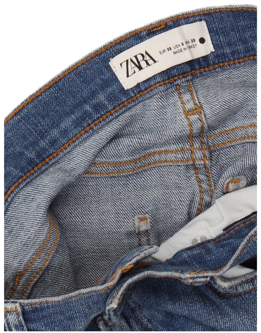 Женские прямые джинсы ZARA EU 38, маленькие W28 L27, синие