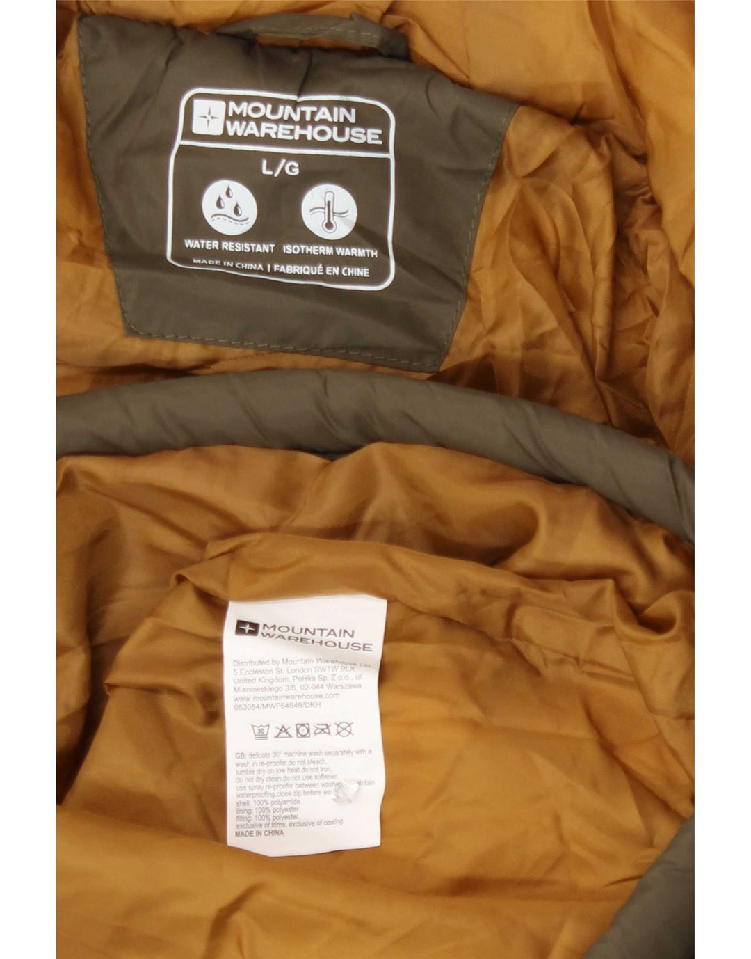 Мужская утепленная куртка с капюшоном Mountain Warehouse UK 40, большой цвет хаки, полиамид