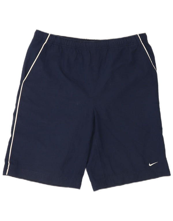 Мужские спортивные шорты Nike Regular с графикой, средние темно-синие спортивные шорты из полиэстера