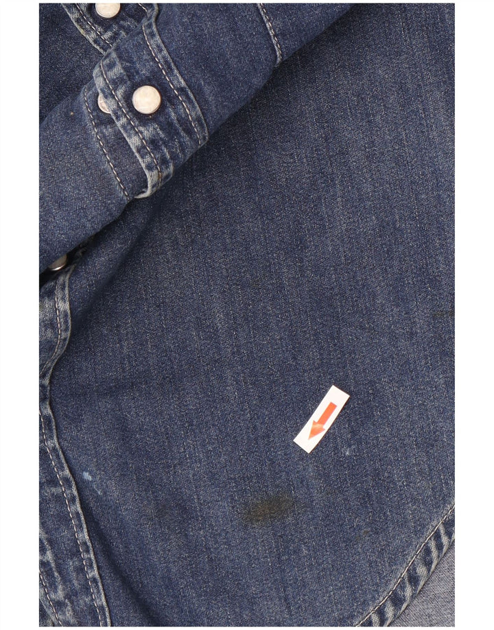 Мужская джинсовая рубашка Levi's из хлопка среднего синего цвета