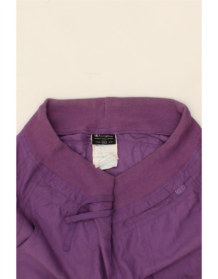 CHAMPION Womens Tracksuit Trousers UK 14 Large Purple Polyester Vintage Champion and Second-Hand Champion from Messina Hembry 