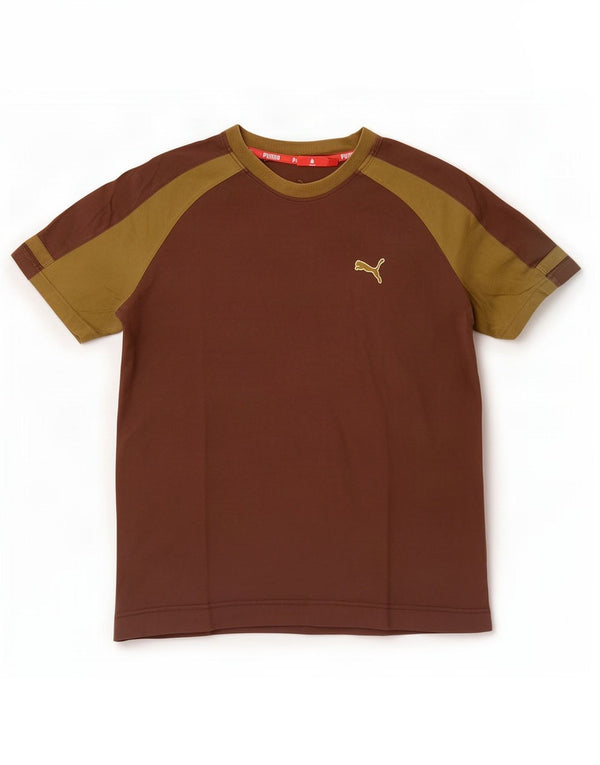 Мужская футболка Puma среднего коричневого цвета с цветными блоками