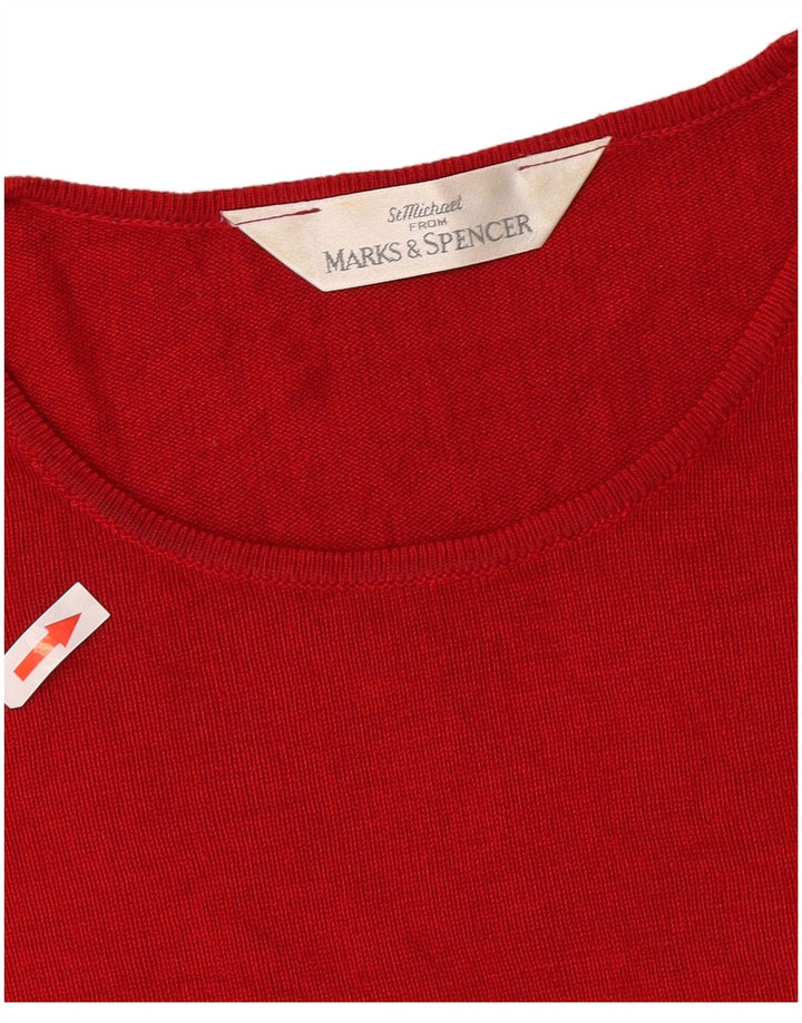 Женская футболка Marks & Spencer Top UK 14, большая красная вискоза