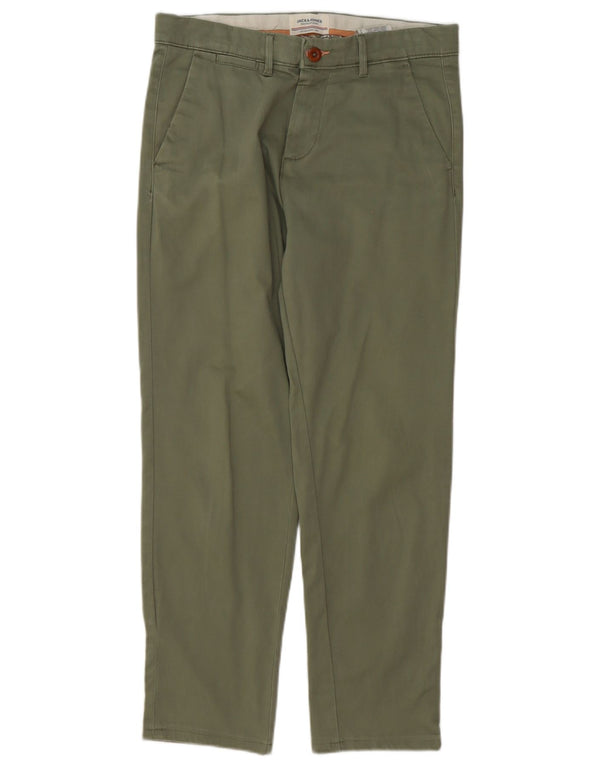 Мужские прямые брюки чинос Jack & Jones W30 L30, зеленый хлопок