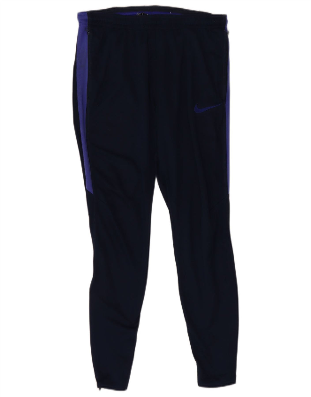 Мужские спортивные брюки Nike Dri Fit среднего размера, темно-синие, полиэстер с цветными блоками