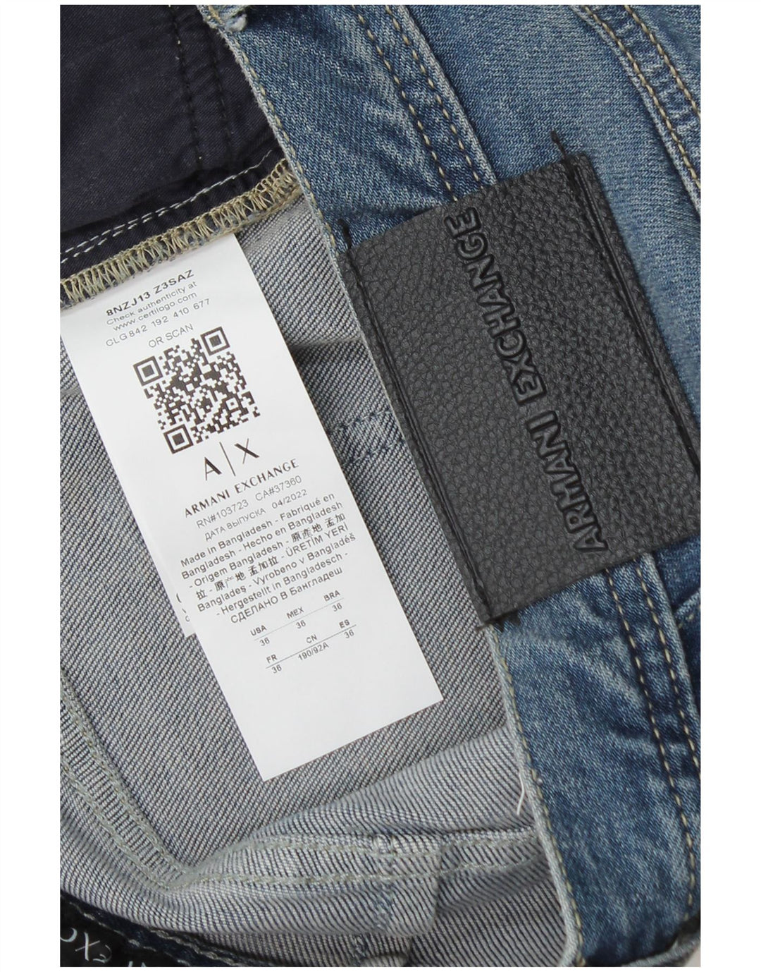 ARMANI EXCHANGE Мужские зауженные джинсы W36 L32 Синие, хлопок