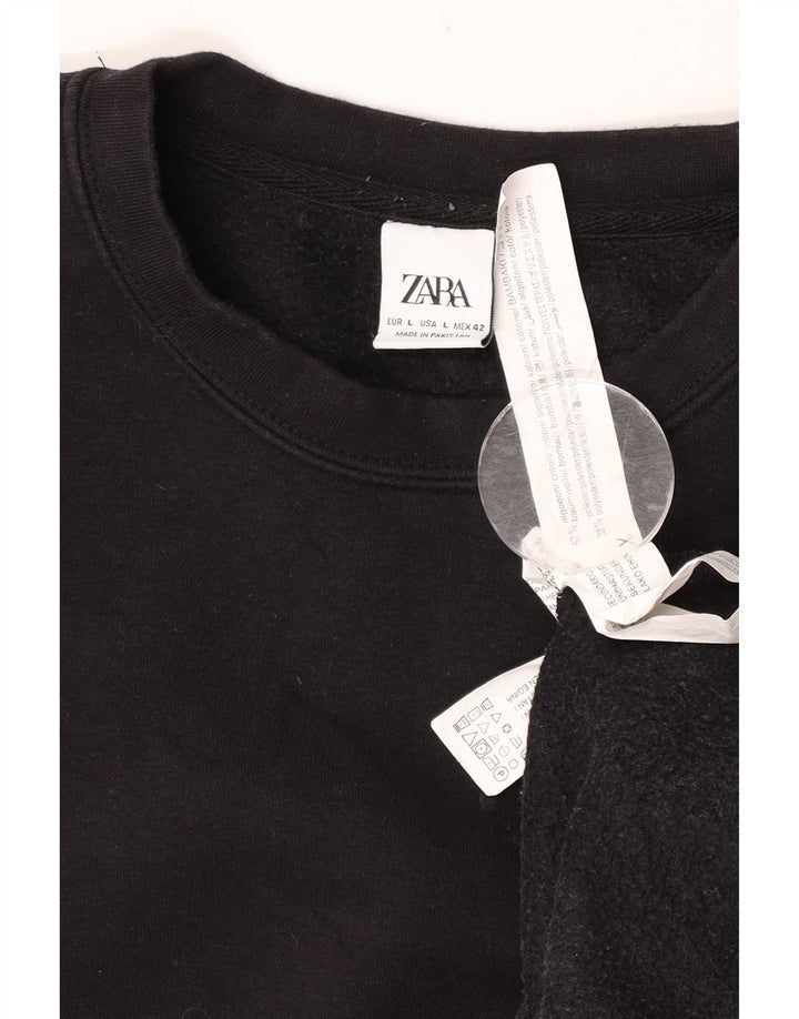 Мужской свитер Zara, большой черный хлопковый джемпер