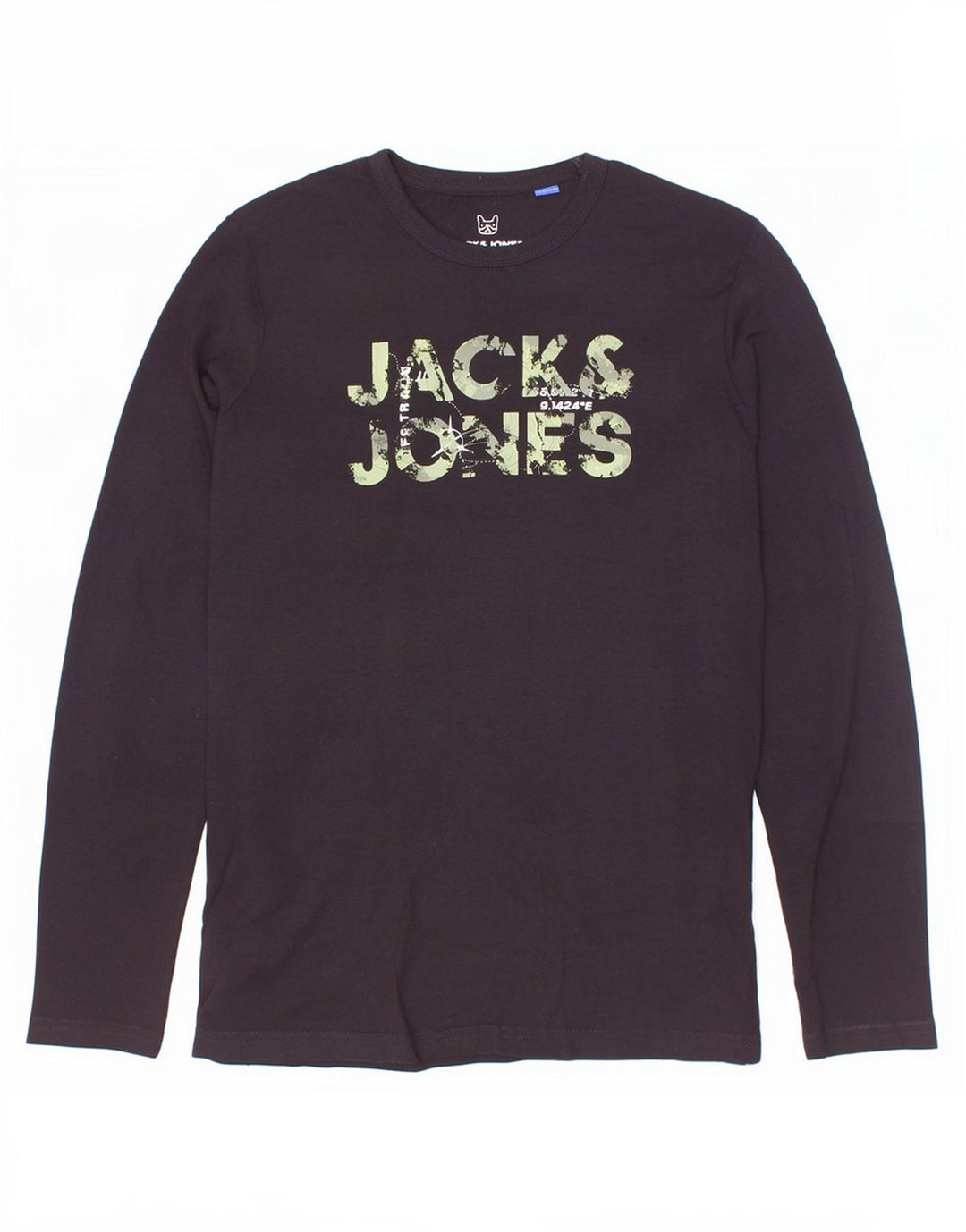 Топ с рисунком Jack & Jones для мальчиков с длинными рукавами, 13–14 лет, черный