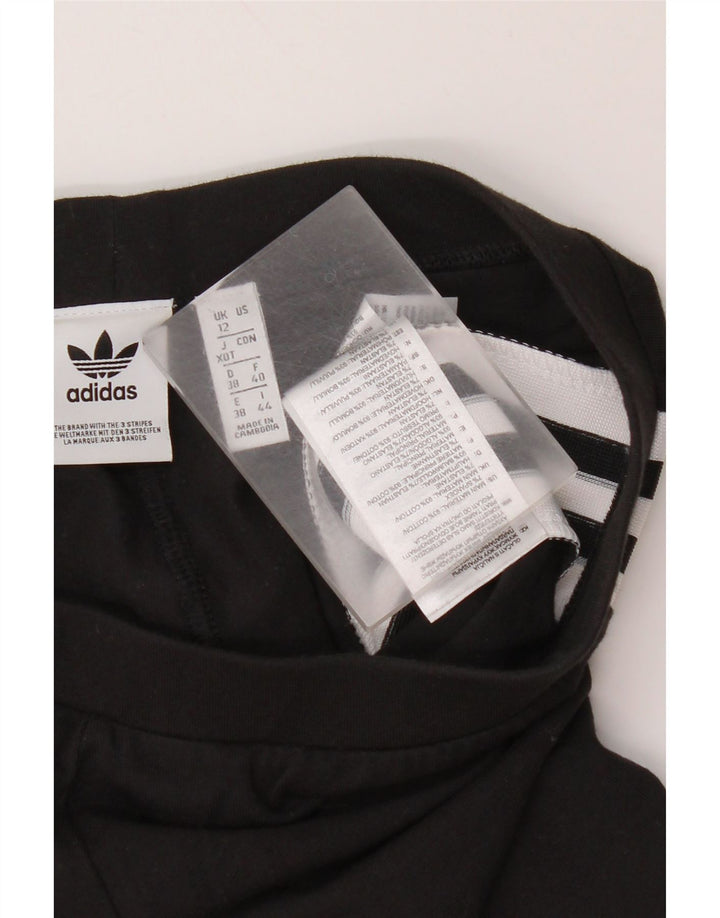 Женские леггинсы Adidas с рисунком UK 12, средний черный хлопок, черный
