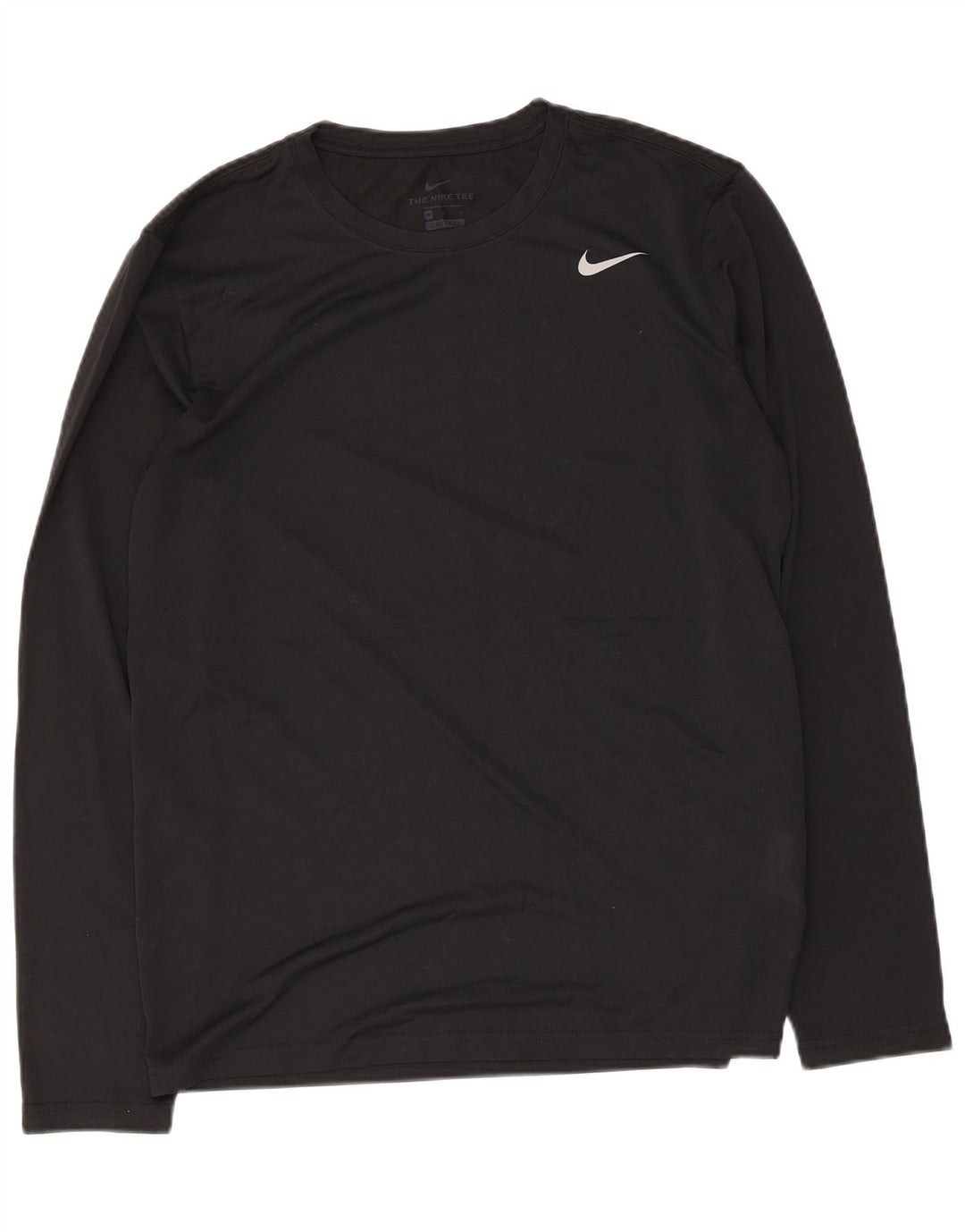 Мужской топ Nike Dri Fit с длинным рукавом, средний черный полиэстер