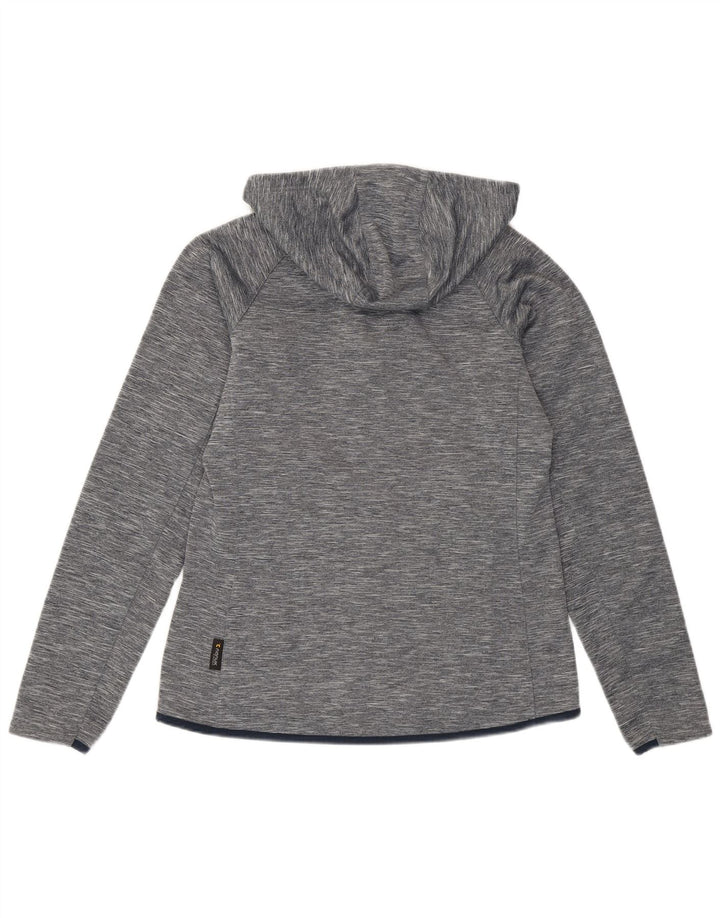 Женский свитер с капюшоном на молнии Jack Wolfskin UK 12, средний, серый, полиэстер с крапинками