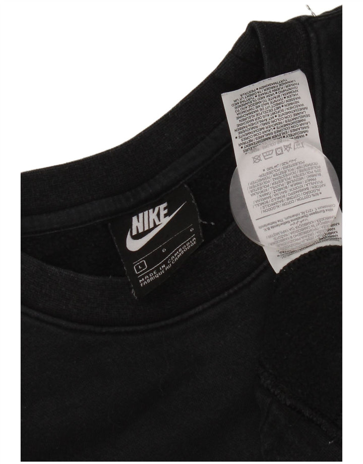 Мужской свитшот NIKE, большой черный хлопковый джемпер