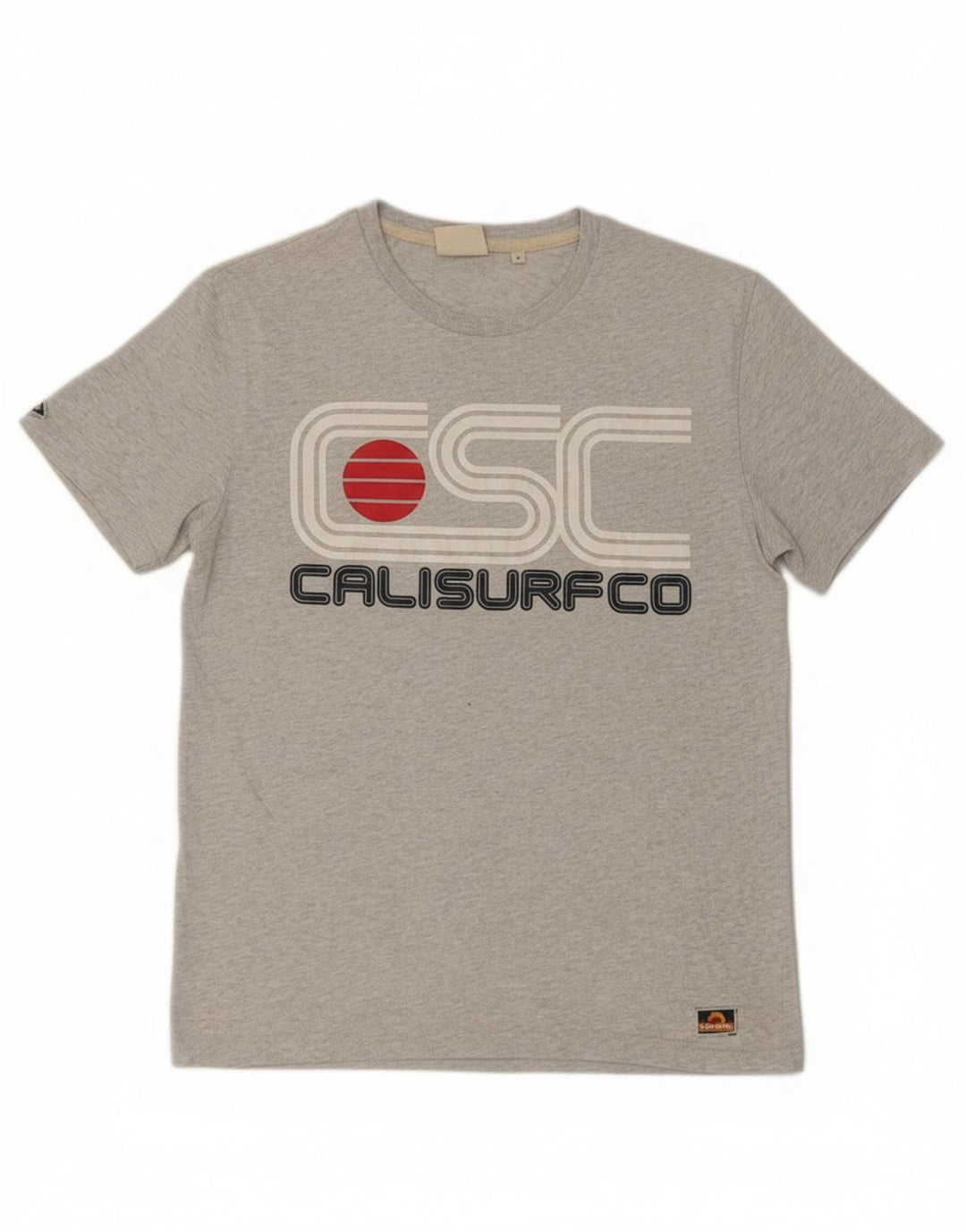 Мужская футболка с рисунком Superdry, большой серый хлопок