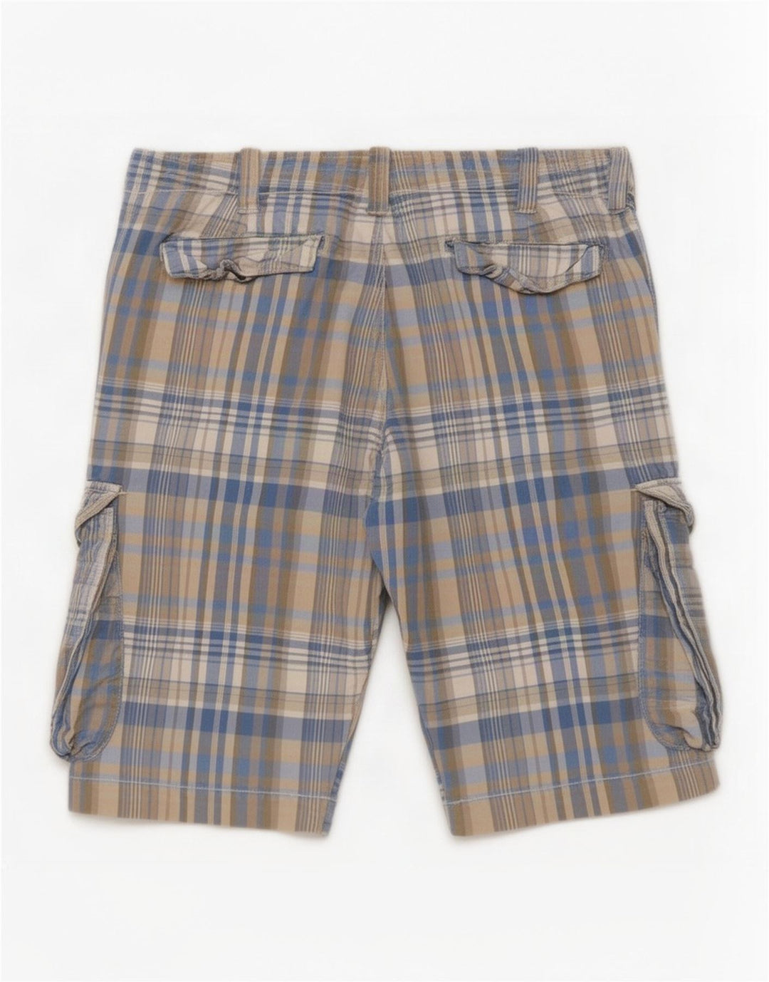 Мужские шорты-карго Benetton Regular W32, средние синие в клетку