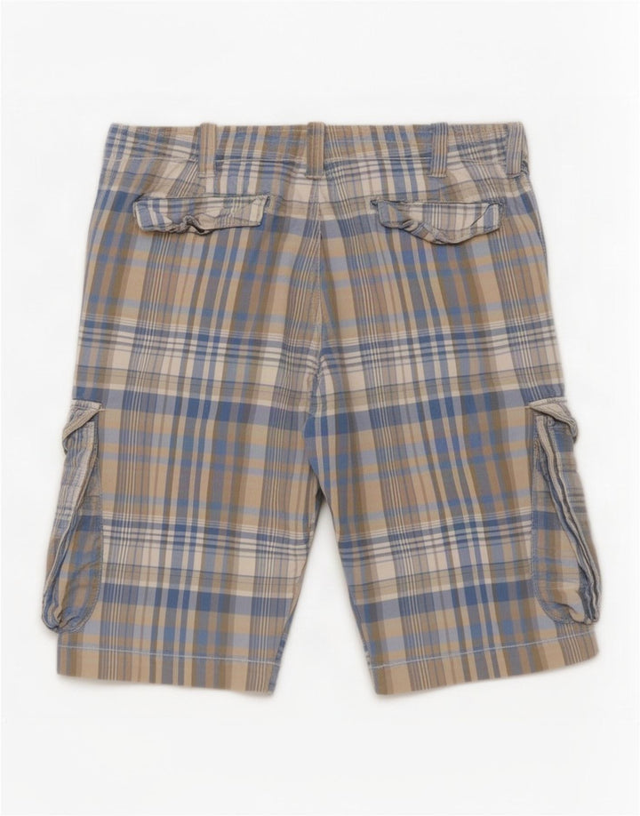Мужские шорты-карго Benetton Regular W32, средние синие в клетку