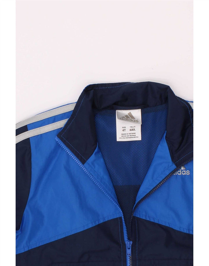 Спортивный костюм Adidas для мальчиков, верхняя куртка 3–4 лет, темно-синий, полиэстер с цветными блоками