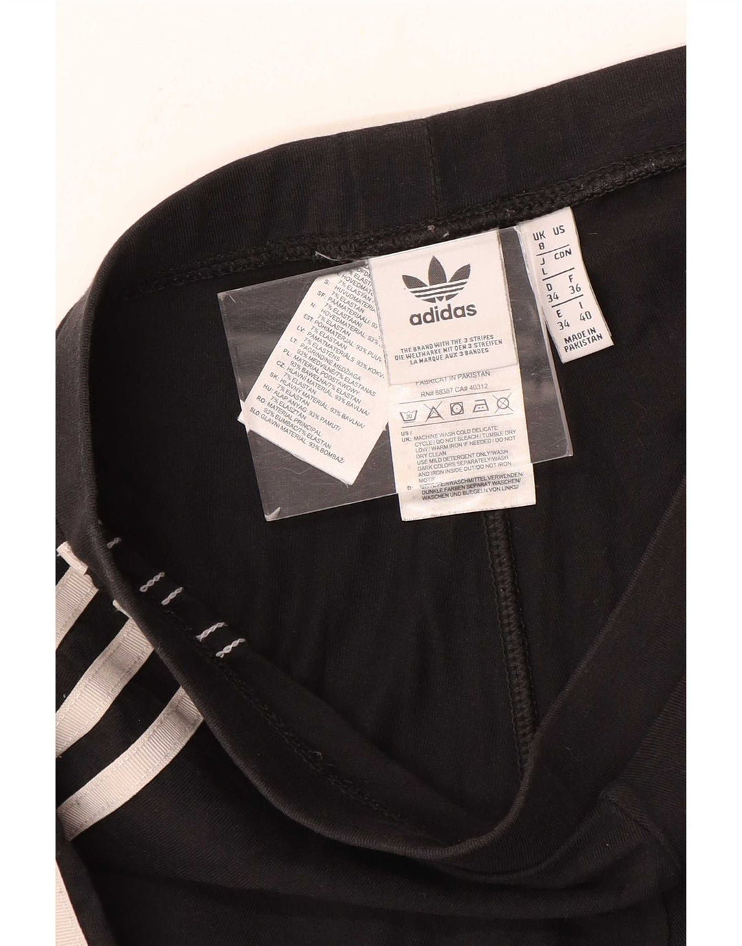 Женские леггинсы Adidas UK 8, маленькие черные хлопковые