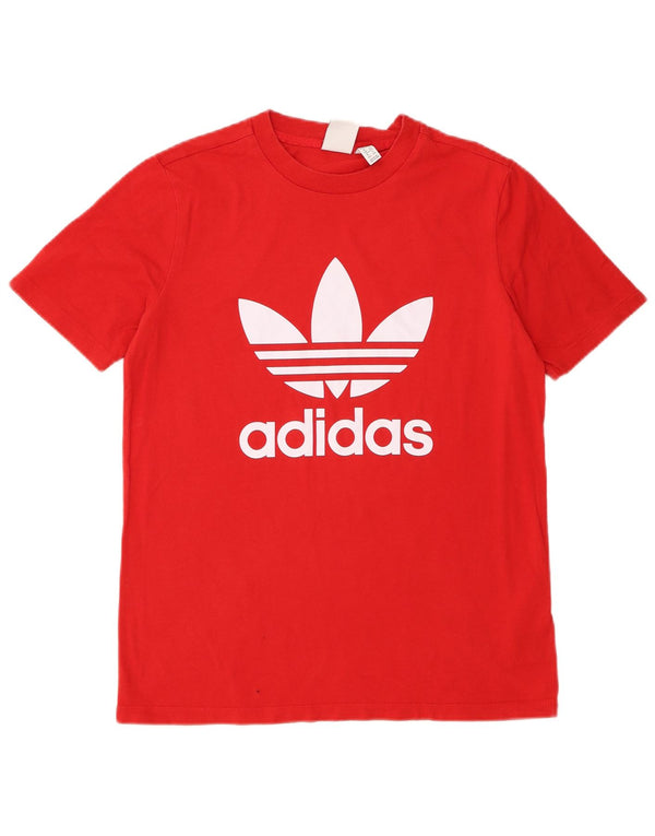 Женская футболка с рисунком Adidas Top UK 14, средний красный хлопок, красный