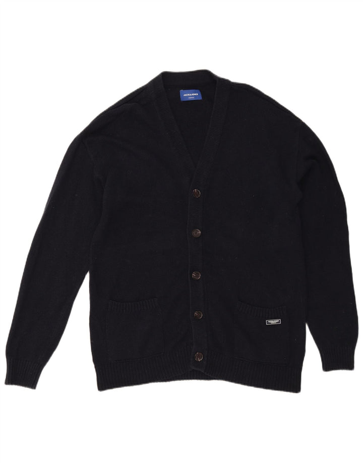 Мужской кардиган Jack & Jones, средний темно-синий хлопковый свитер