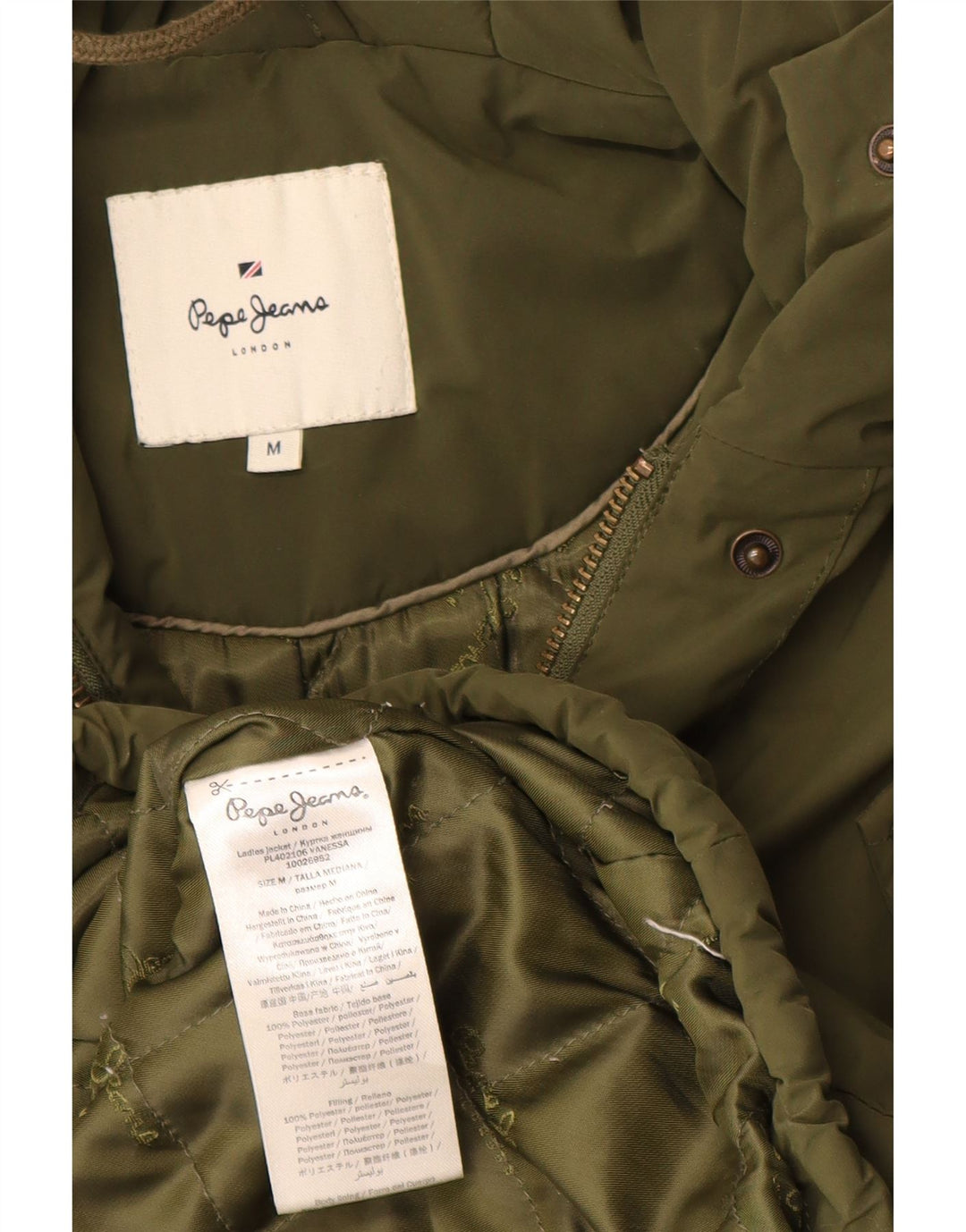 Женская парка PEPE Jeans с капюшоном UK 14, средний хаки