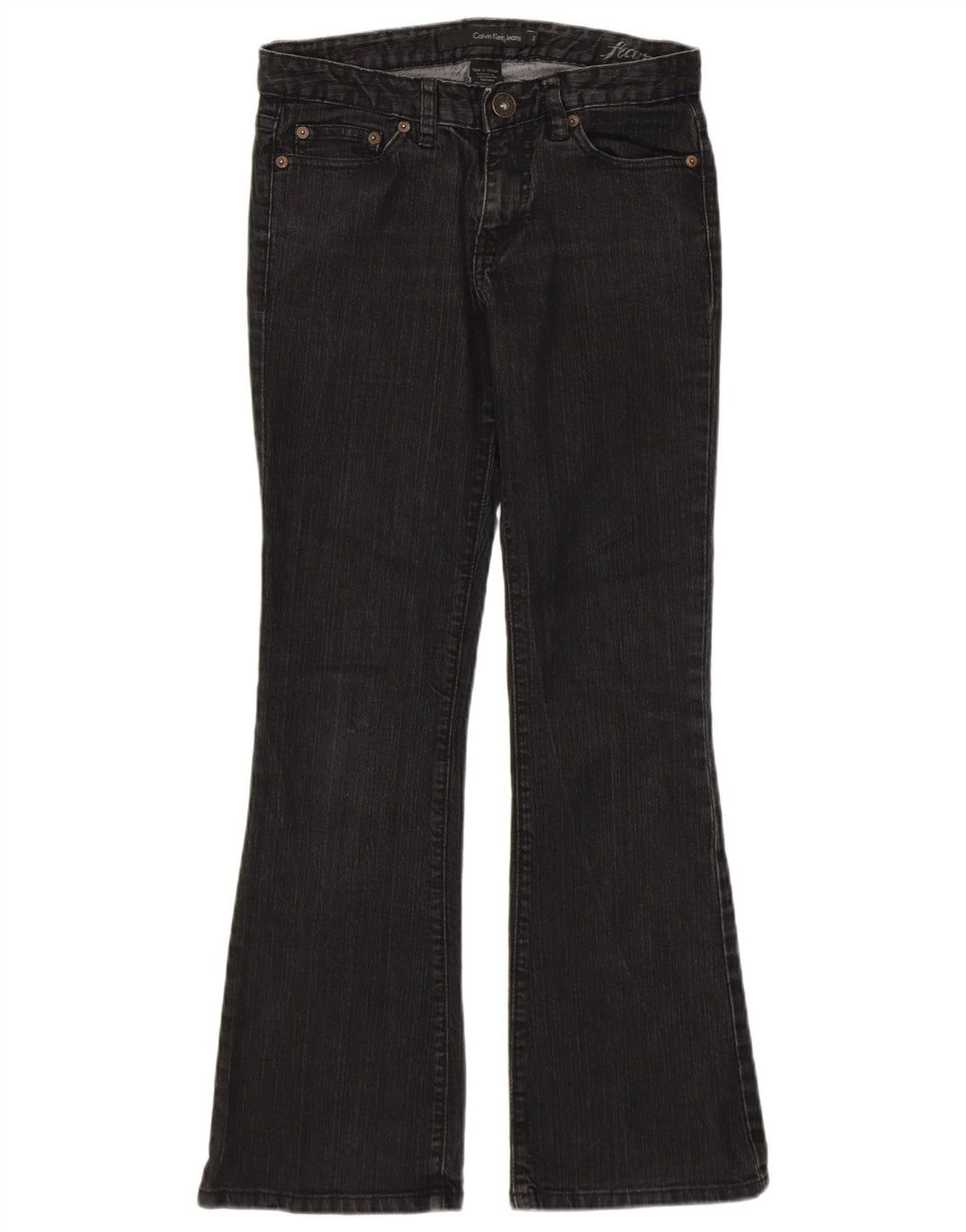 Женские расклешенные джинсы CALVIN KLEIN US 2 XS W26 L28, черный хлопок