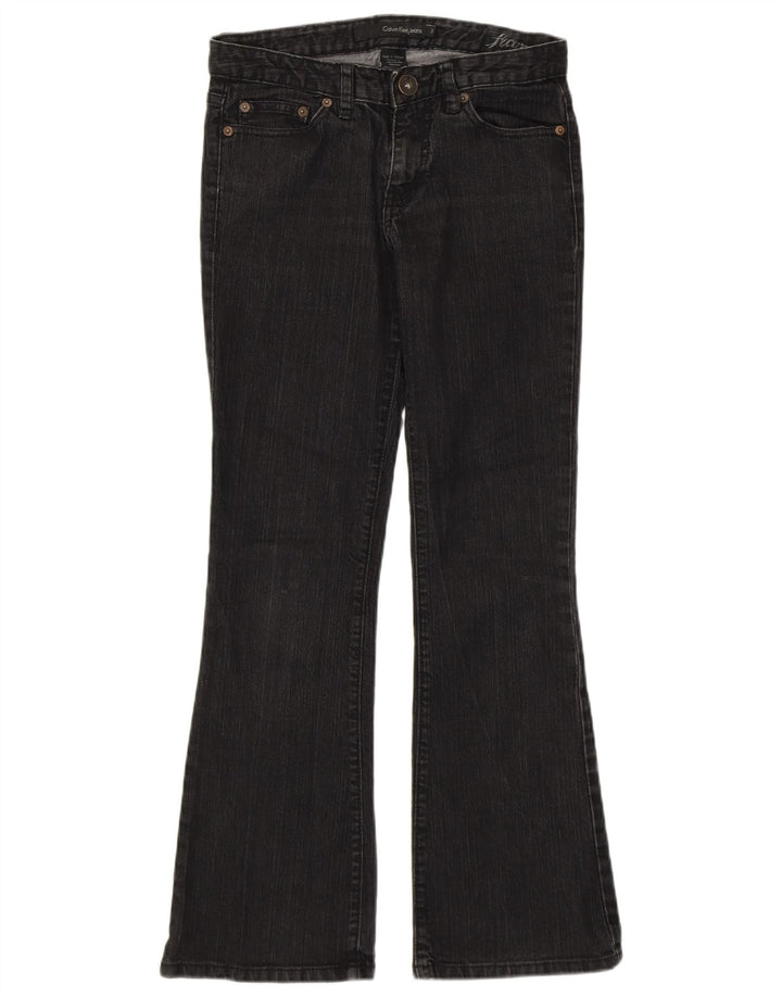 Женские расклешенные джинсы CALVIN KLEIN US 2 XS W26 L28, черный хлопок