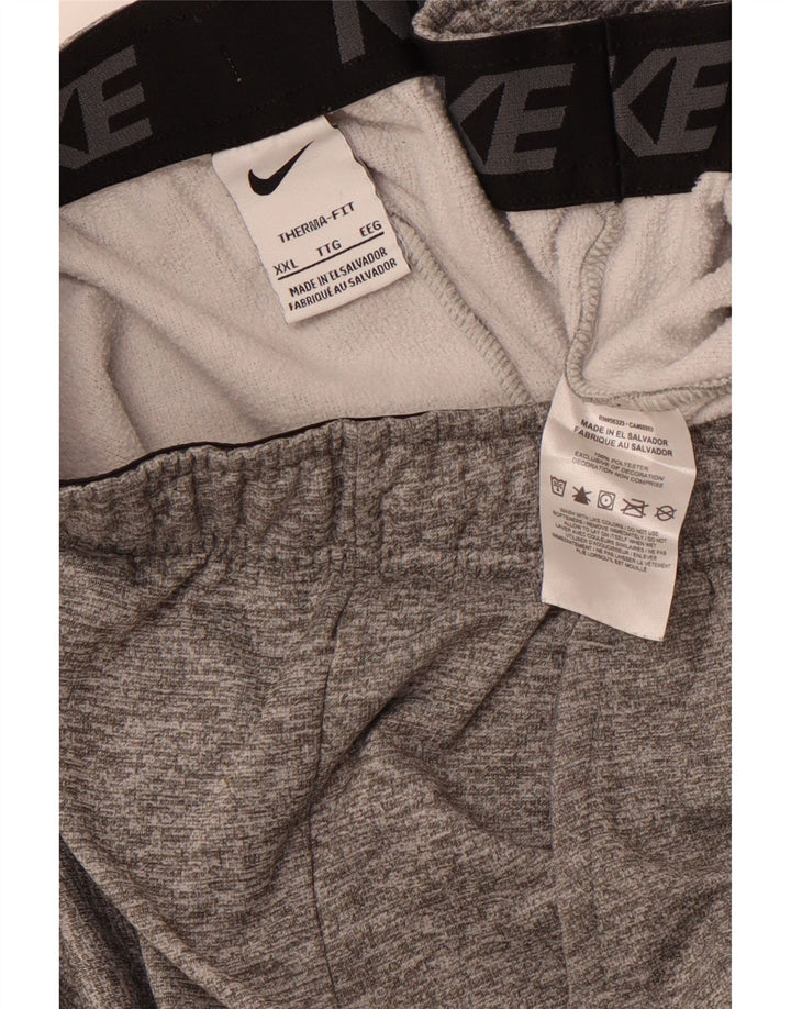 Мужские спортивные брюки с рисунком NIKE Therma-Fit, джоггеры, 2XL, серые в крапинку