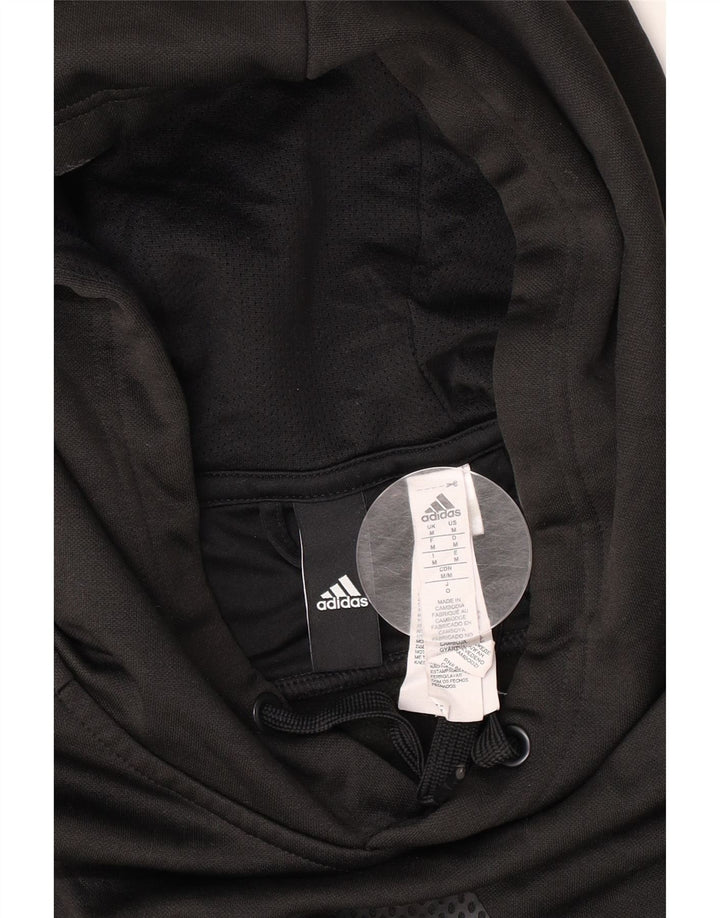 Мужской джемпер с капюшоном Adidas с рисунком, средний черный, полиэстер