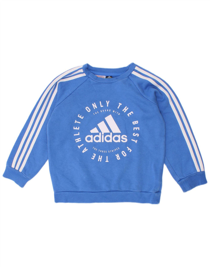 Джемпер с рисунком Adidas для мальчиков 2–3 года, синий хлопок