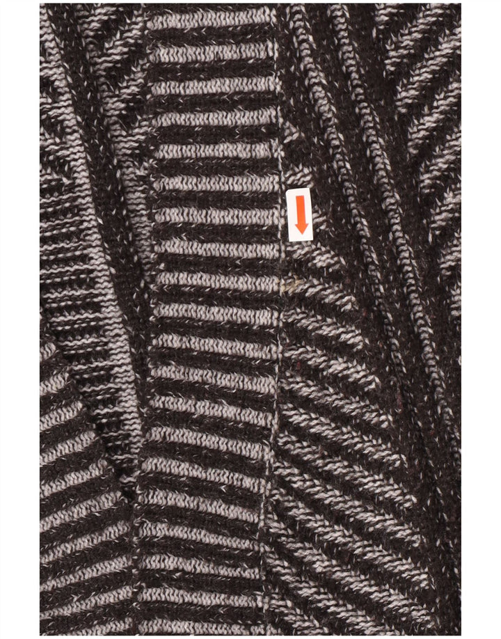 Женский открытый кардиган Marks & Spencer UK 26 5XL, серый акрил в полоску