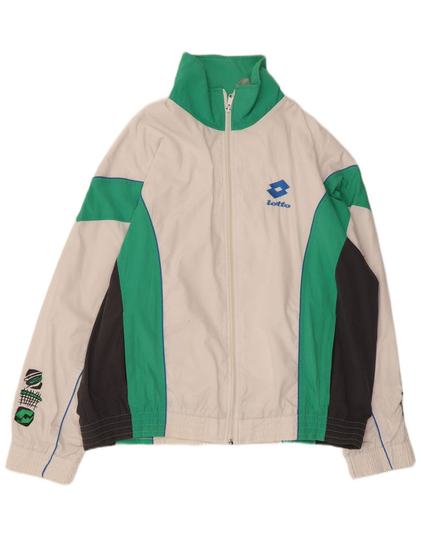 Lotto Мужской спортивный костюм с графическим рисунком, верхняя куртка XL, белый с цветными блоками